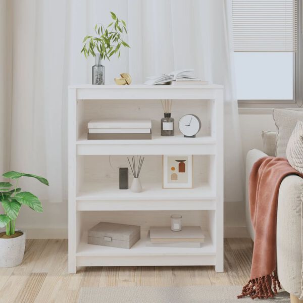 vidaXL Ormarić za knjige bijeli 80 x 35 x 97 cm od masivne borovine