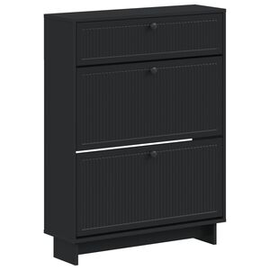 vidaXL Ormar za cipele EDE 78 x 24 x 103 cm Konstruirano drvo Crna