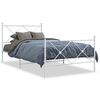 vidaXL Metalni okvir kreveta uzglavlje i podnožje bijeli 100x190 cm