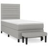 vidaXL Box spring krevet s madracem svjetlosivi 90x190 cm od tkanine