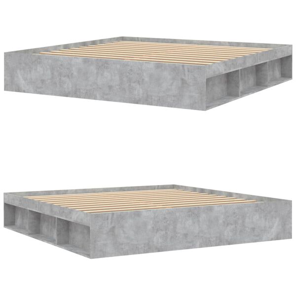 vidaXL Okvir za krevet siva boja betona 200x200 cm