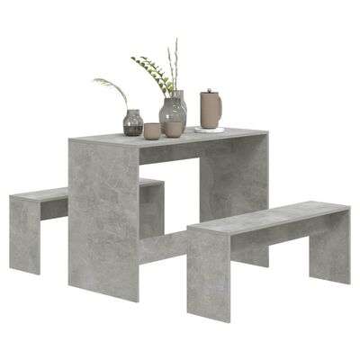 vidaXL 3-dijelni blagovaonski set siva boja betona od iverice