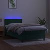 vidaXL Krevet box spring s madracem LED tamnozeleni 100x200 cm bar&scaron;un