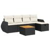 vidaXL 6-dijelni set vrtnih sofa s jastucima crni od poliratana