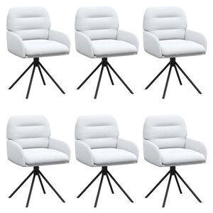 vidaXL Okretne blagovaonske stolice 6 pcs Umjetna koža Bijela