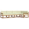 vidaXL Set vanjskih sofa s jastukom 5 pcs Prirodna i krem