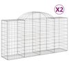 vidaXL Lučne gabionske ko&scaron;are 2 kom 200x50x100/120cm pocinčano željezo