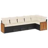 vidaXL 6-dijelni set vrtnih sofa s jastucima crni od poliratana