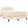 vidaXL Krevet box spring s madracem krem 120 x 190 cm od tkanine