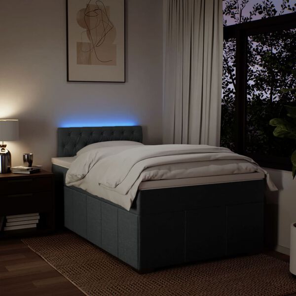 vidaXL Krevet box spring s madracem tamnosivi 120 x 190 cm tkanina