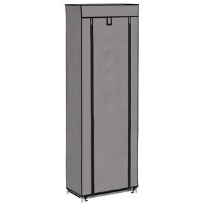 vidaXL Ormarić za cipele s pokrovom od tkanine 57 x 29 x 162 cm sivi