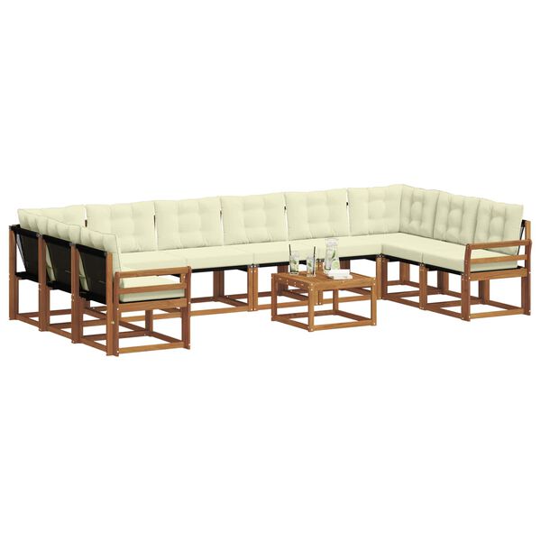 vidaXL Set vanjskih sofa s jastukom 11 pcs Prirodna i krem