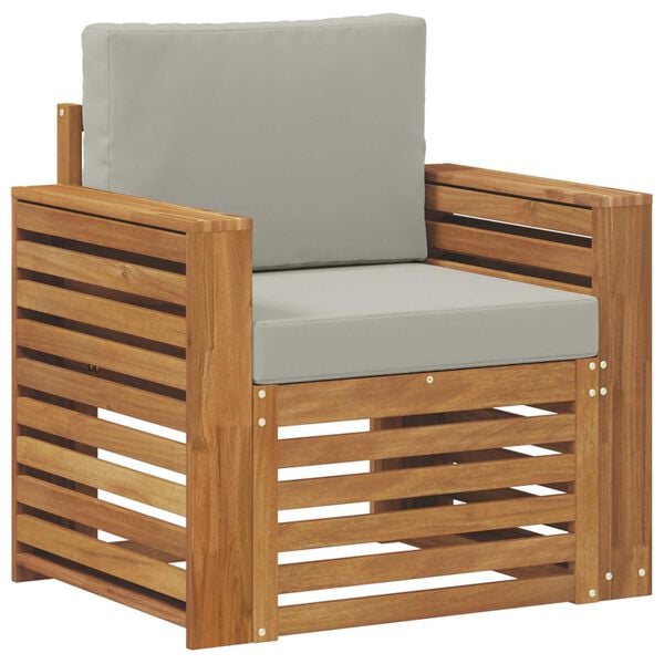 vidaXL Set vanjskih sofa Čvrsto drvo akacije i poliester Prirodna