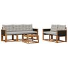 vidaXL Set vanjskih sofa s jastukom 6 pcs Prirodna i svjetlosiva