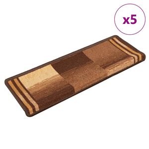 vidaXL Otirači za stepenice samoljepljivi 5 kom 65x21x4 cm smeđi