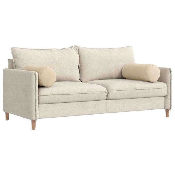 vidaXL Valjkasti jastučići 2 pcs Krema &Oslash; 25 x 70 cm Mikrofiber tkanina