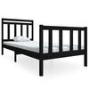 vidaXL Okvir za krevet od masivnog drva crni 90 x 200 cm