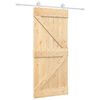 vidaXL Klizna vrata 90 x 210 cm Masivna borovina Prirodna i bijela