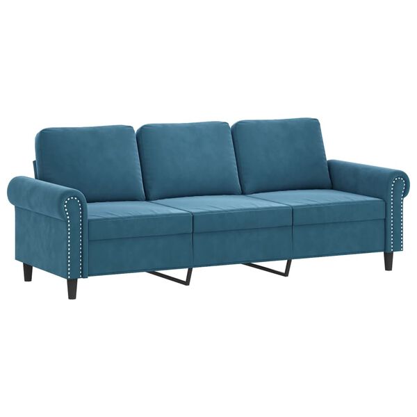 vidaXL 2-dijelni set sofa s jastucima plavi bar&scaron;unasti