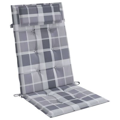 vidaXL Jastuci za stolicu visoki naslon 6 kom sivi karirani od tkanine
