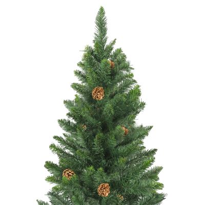 vidaXL Umjetno osvijetljeno božićno drvce s kuglicama zeleno 150 cm