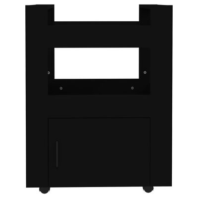 vidaXL Kuhinjska kolica crna 60 x 45 x 80 cm od konstruiranog drva