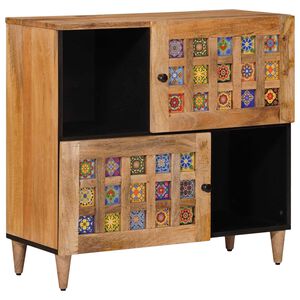 vidaXL Kreveta s pohranom Prirodna 80 x 33 x 75 cm Čvrsto drvo manga