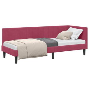 vidaXL Kutni okvir kreveta Vinska crvena 80 x 200 cm Bar&scaron;un