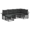 vidaXL Set vanjskih sofa 6 kom. Crna i tamno siva Poliester