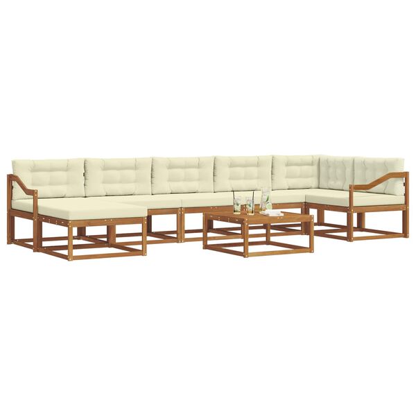 vidaXL Set vanjskih sofa s jastukom 8 pcs Prirodna i krem
