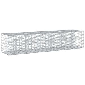 vidaXL Gabionski uzdignuti krevet 2 kom. 260 x 60 x 55 cm Srebrna