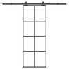 vidaXL Klizna vrata s priborom 76 x 205 cm od ESG stakla i aluminija