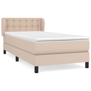 vidaXL Krevet s oprugama i madrac cappuccino 90x190 cm od umjetne kože