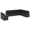 vidaXL 10-dijelni set vrtnih sofa s jastucima crni od poliratana