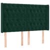 vidaXL Uzglavlje s u&scaron;ima tamnozeleno 163x16x118/128 cm bar&scaron;unasto
