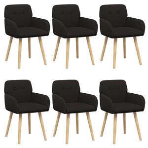 vidaXL Trpezarijske stolice 6 pcs Boucl&eacute; Crna 59 x 57 x 85 cm