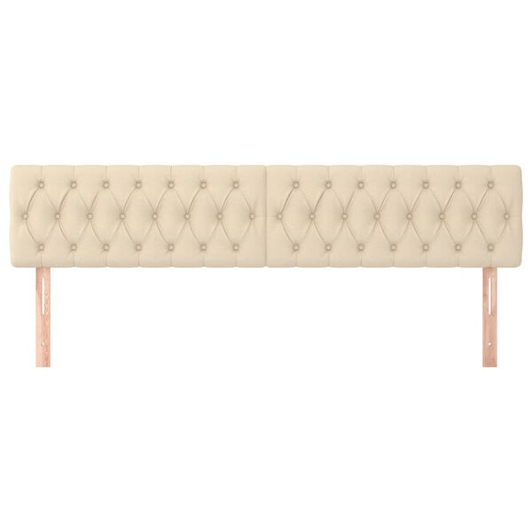 vidaXL Uzglavlja krem 200x7x78/88 cm od tkanine