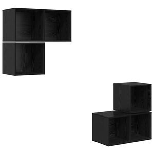 vidaXL Set TV komoda 4 kom. Crni hrast Konstruirano drvo