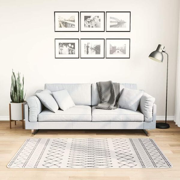 vidaXL Perivi tepih 80 x 150 cm crno-bijeli