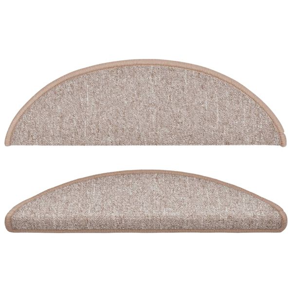 vidaXL Prostirke za stepenice 15 kom 56x17x3 cm svijetlosmeđe poluokrugle