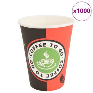 vidaXL Papirnate &scaron;alice za kavu 1000 kom 12 oz 300 ml crvene i crne