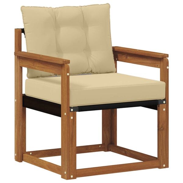 vidaXL Vanjski kauč Čvrsto drvo akacije i Textilene Prirodna