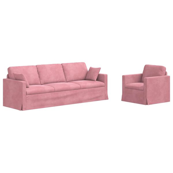 vidaXL Sofa 2 pcs Ružičasta 228 x 78 x 80 cm Bar&scaron;un