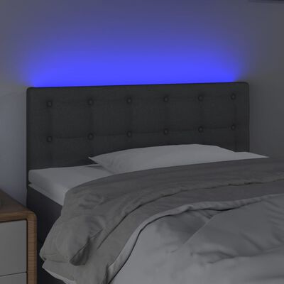 vidaXL LED uzglavlje tamnosivo 100x5x78/88 cm od tkanine