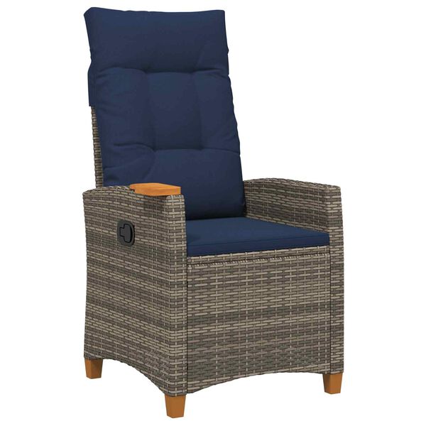 vidaXL Fotelja za ležanje s pločom za čaj 62 x 64 x 112 cm poliratan