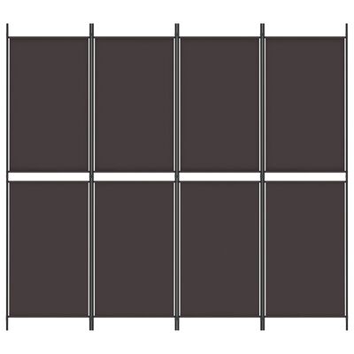 vidaXL Sobna pregrada s 4 panela smeđa 200x180 cm od tkanine