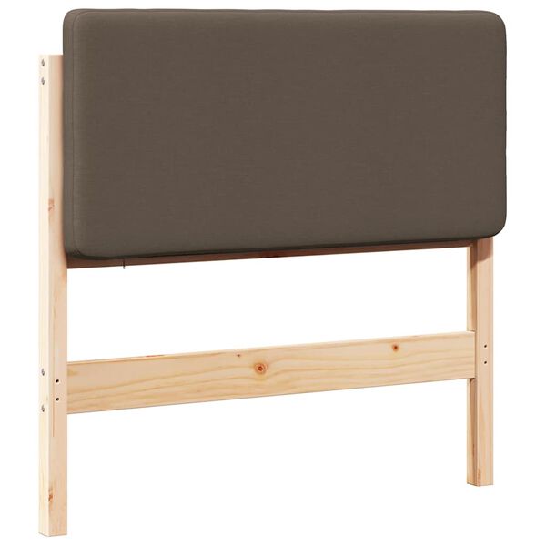 vidaXL Tapecirani uzglavlje Smeđa i taupe 75 cm Čvrsto borovo drvo