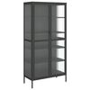 vidaXL Visoka komoda crna 85 x 40 x 180 cm od stakla i čelika