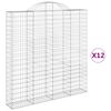 vidaXL Lučne gabionske ko&scaron;are 12kom 200x30x200/220cm pocinčano željezo