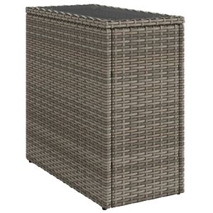 vidaXL Vrtni stol sa staklenom pločom sivi 58x27,5x55 cm od poliratana